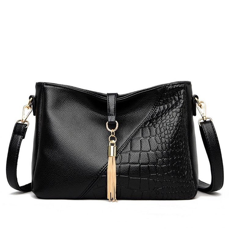 Alligator Embossing Pu Rektangel Crossbody-Vesker For Kvinner