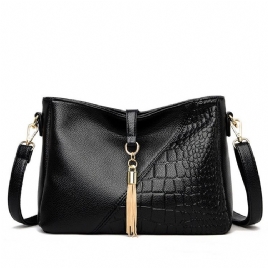 Alligator Embossing Pu Rektangel Crossbody-Vesker For Kvinner