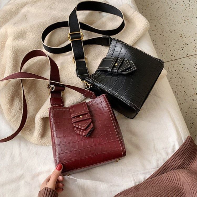 Alligator Embossing Pu Rektangle Crossbody Bags