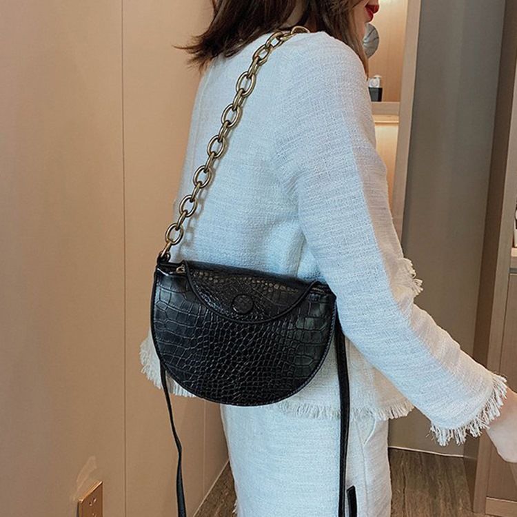 Alligator Pu Thread Sadle Crossbody Bags