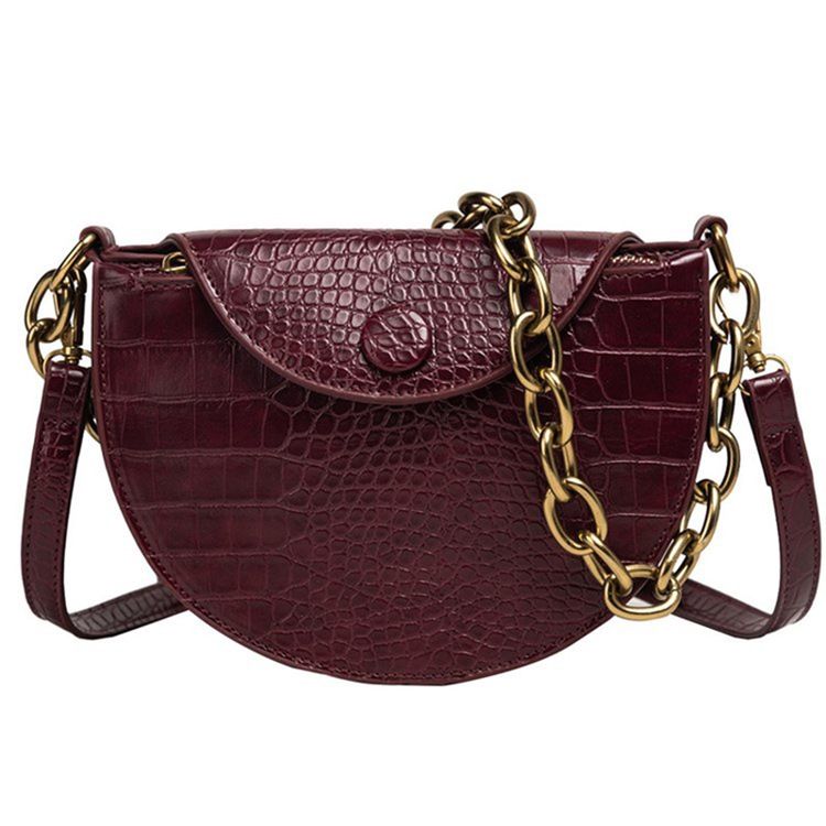 Alligator Pu Thread Sadle Crossbody Bags