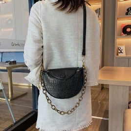 Alligator Pu Thread Sadle Crossbody Bags