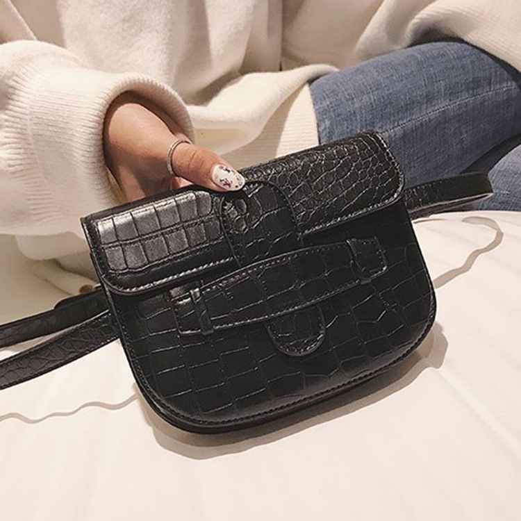 Alligator Thread Pu Sadel Crossbody Bag