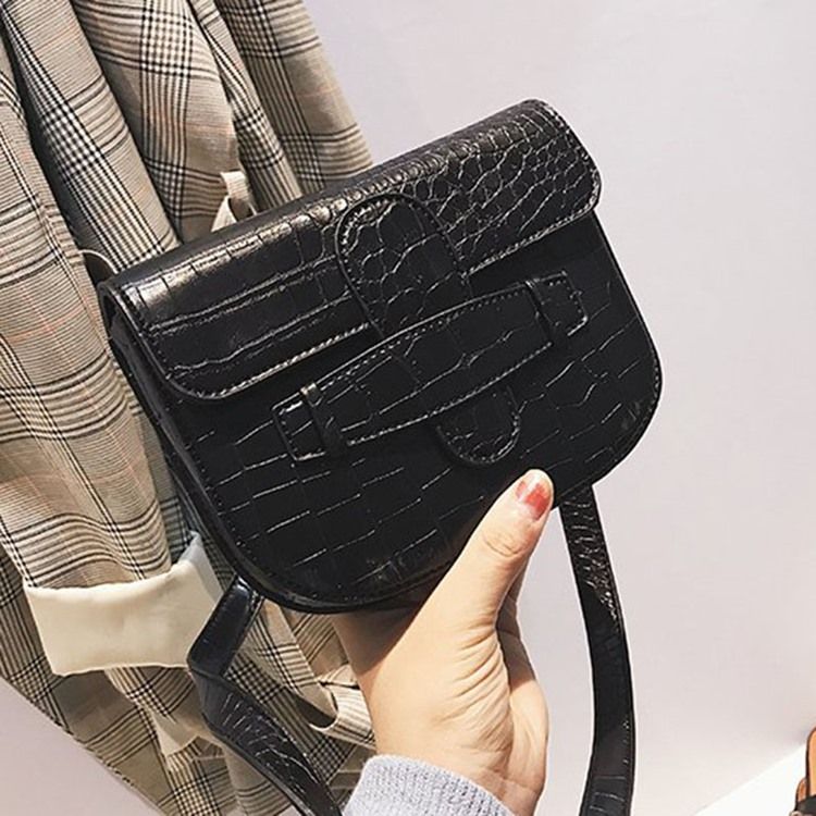 Alligator Thread Pu Sadel Crossbody Bag