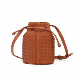 Bøtteformet Strikket Mini Crossbody-Veske