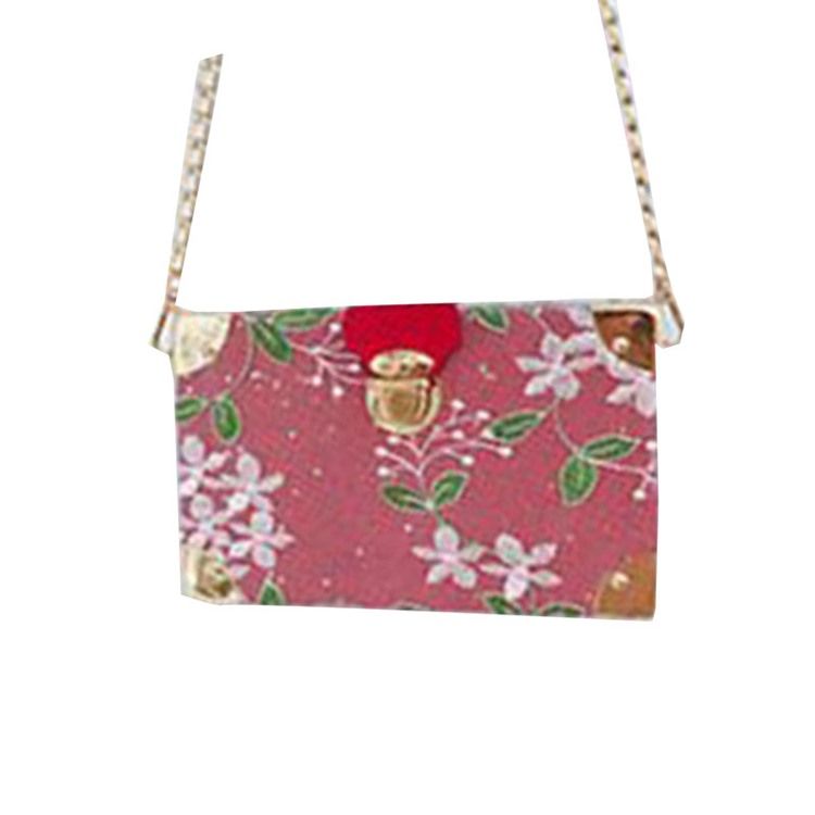 Broderi-Floral Pu-Klaff Crossbody-Vesker