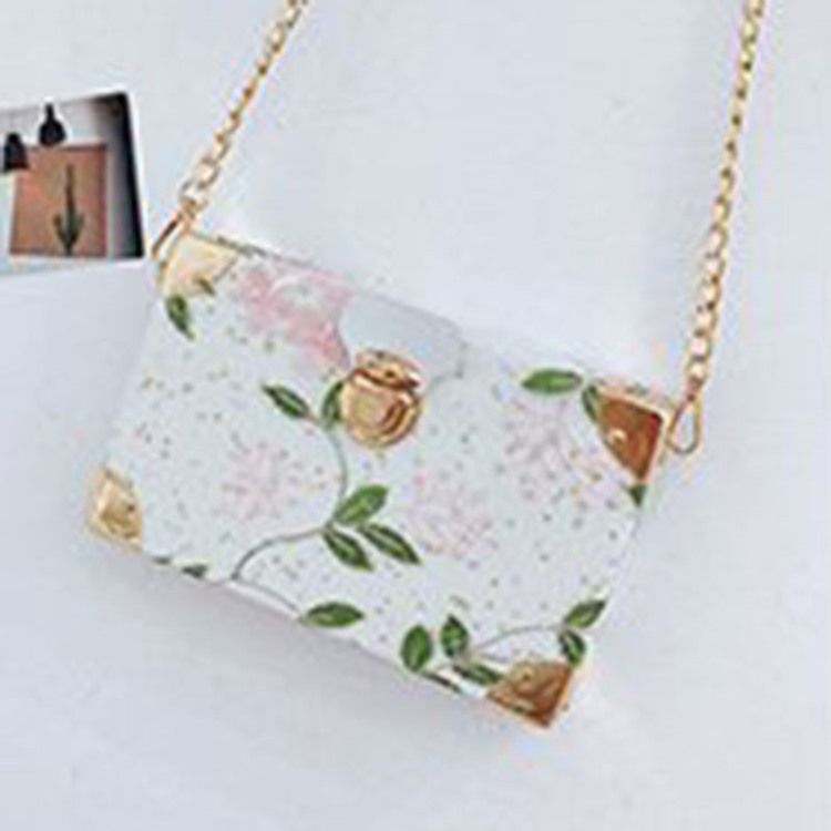 Broderi-Floral Pu-Klaff Crossbody-Vesker