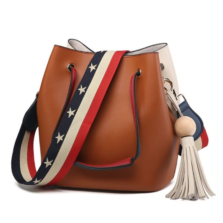 Casual Color Block Tassel Crossbody Bag