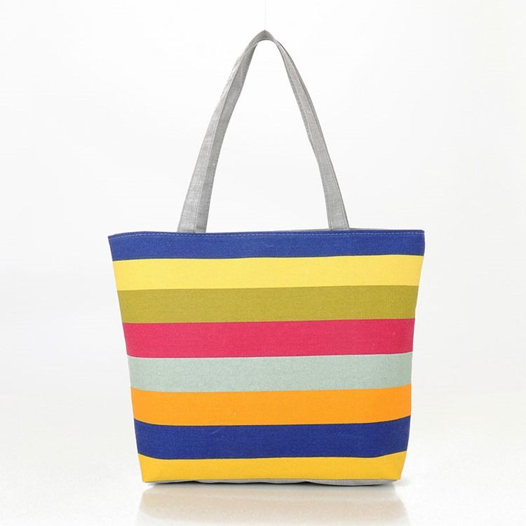 Casual Stripe Canvas-Veske