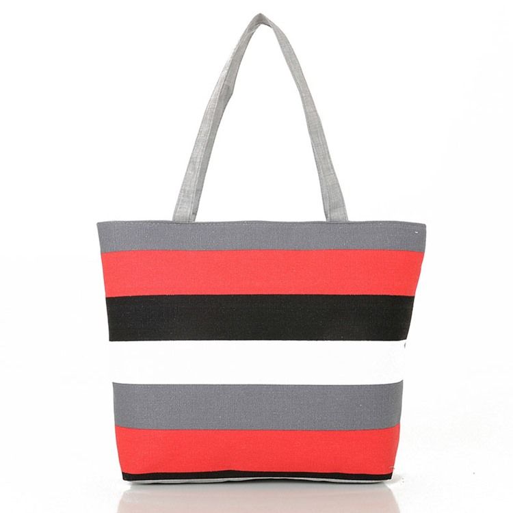 Casual Stripe Canvas-Veske