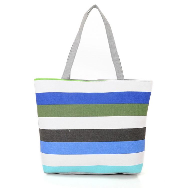 Casual Stripe Canvas-Veske