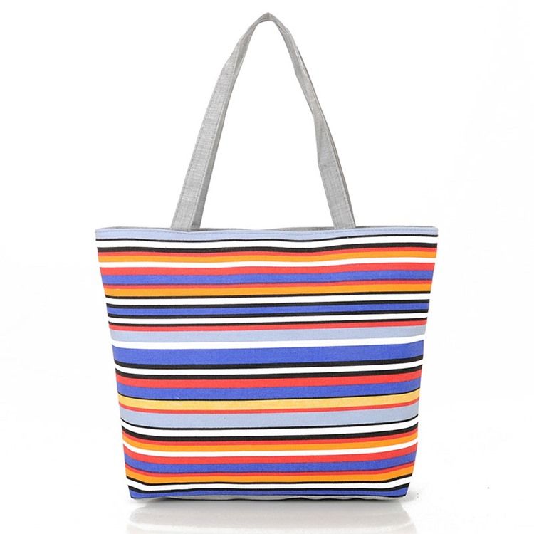 Casual Stripe Canvas-Veske