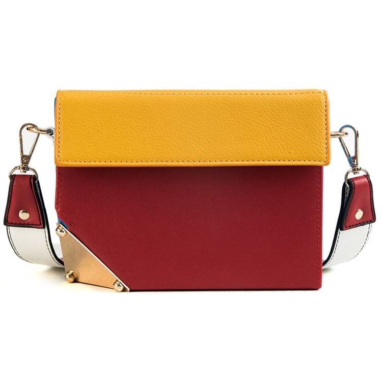 Color Block Rivet Medium Crossbody Bag