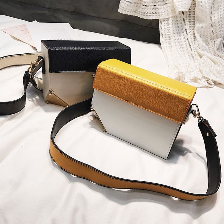 Color Block Rivet Medium Crossbody Bag