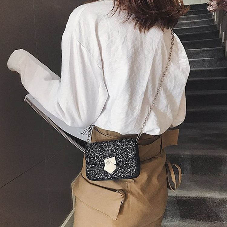 Crossbody-Vesker Med Pu-Paljettklaff