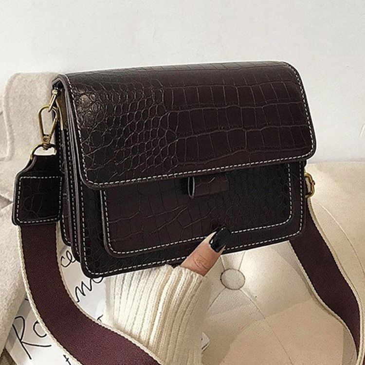 Embossing Alligator Pu Rektangel Uformelle Crossbody-Vesker