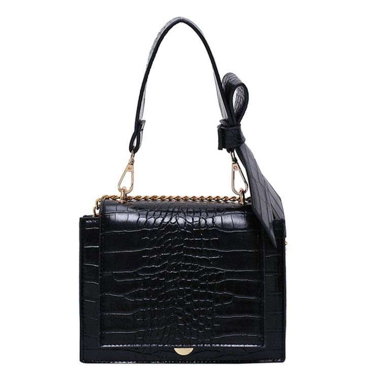 Embossing Alligator Pu Square Crossbody-Vesker