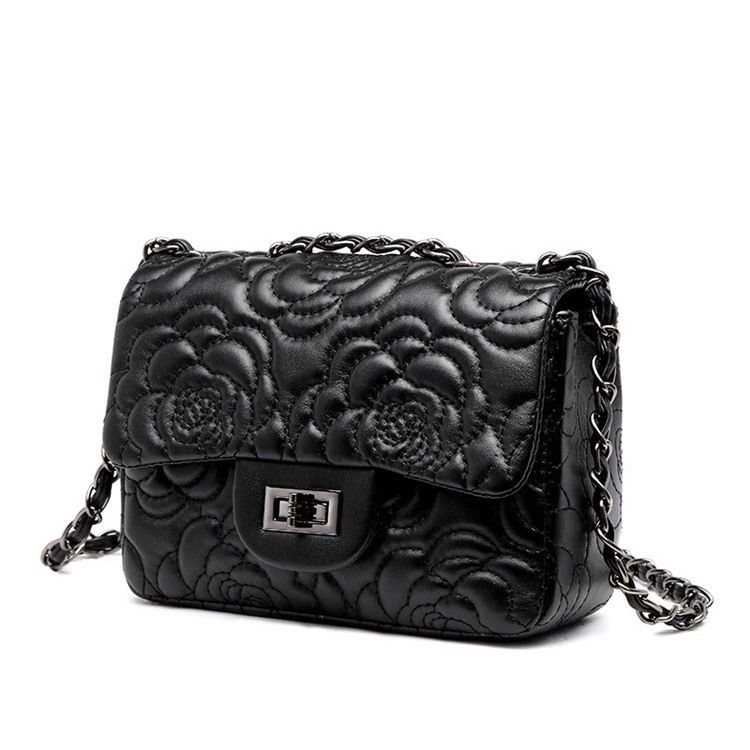 Embossing Floral Pu Rektangel Crossbody-Vesker