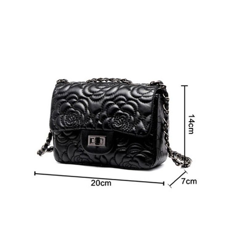 Embossing Floral Pu Rektangel Crossbody-Vesker