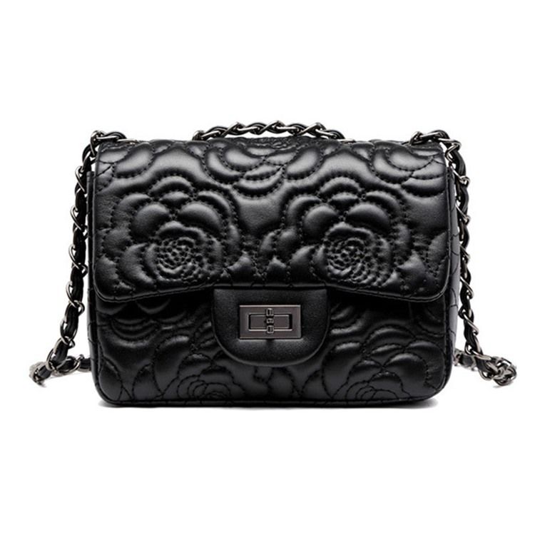 Embossing Floral Pu Rektangel Crossbody-Vesker