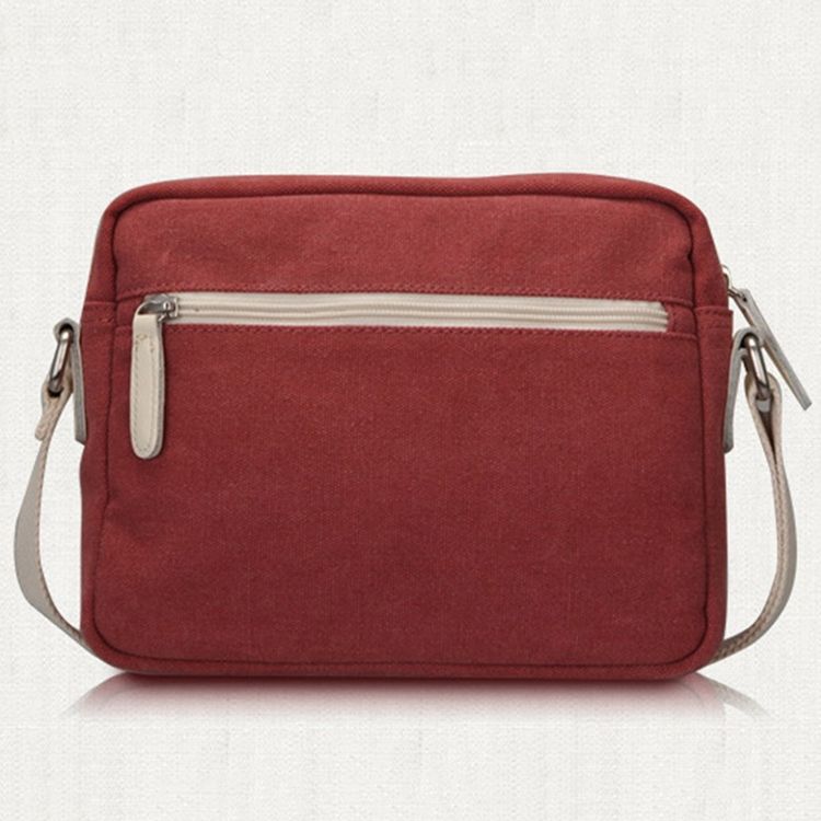 Enkel Vintage Crossbody-Veske I Lerret