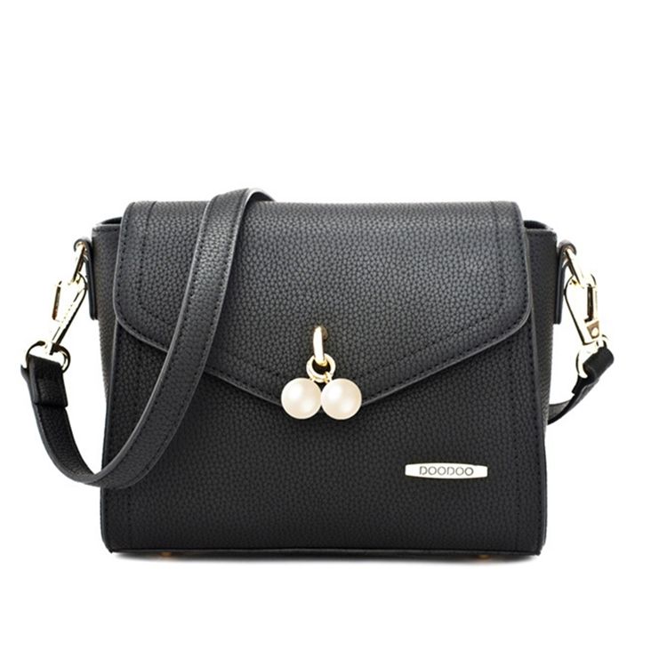 Ensfarget Perledekorasjon Crossbody Bag