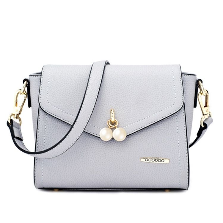 Ensfarget Perledekorasjon Crossbody Bag