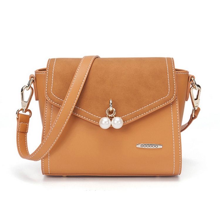 Ensfarget Perledekorasjon Crossbody Bag