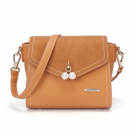 Ensfarget Perledekorasjon Crossbody Bag