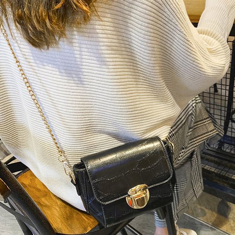 Kjede Pu Alligator Rektangel Crossbody-Vesker