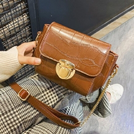 Kjede Pu Alligator Rektangel Crossbody-Vesker