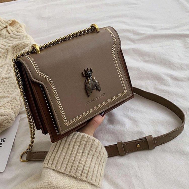 Kjede Pu Rektangel Crossbody-Vesker For Kvinner