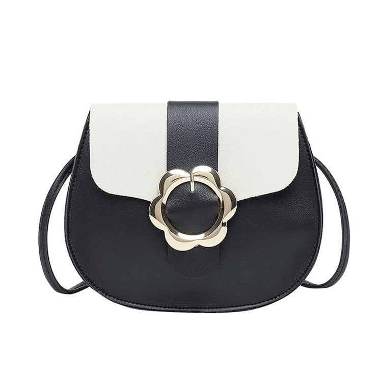 Koreansk Color Block Pu Sadel Crossbody Bags