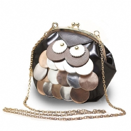 Novelty Owl Design Chain Crossbody Bag