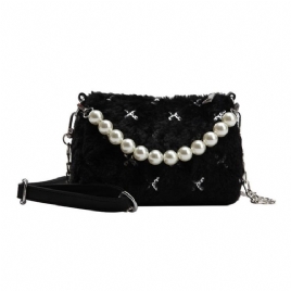 Pu Chain Circular Winter Crossbody Bags