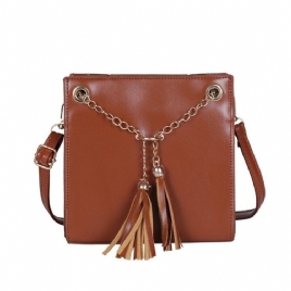 Pu Dusk Plain Square Crossbody Bag