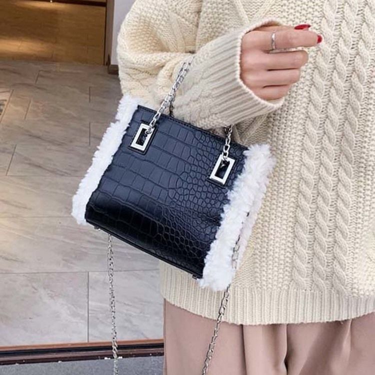 Pu-Kjede Alligator Rektangel Crossbody-Vesker For Kvinner