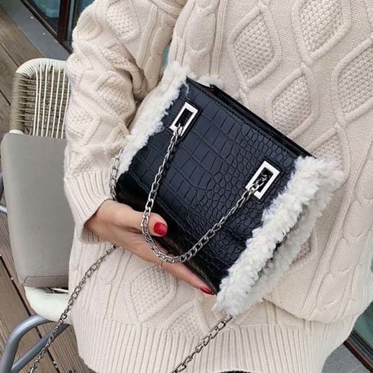 Pu-Kjede Alligator Rektangel Crossbody-Vesker For Kvinner