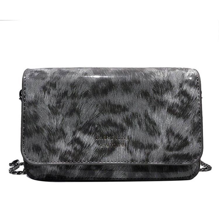 Pu-Kjede Med Leopardtrykk Crossbody-Veske