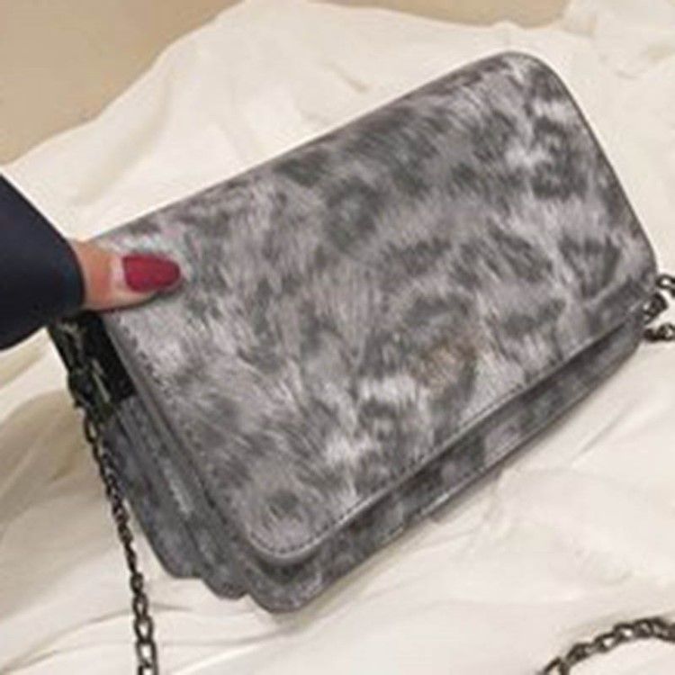 Pu-Kjede Med Leopardtrykk Crossbody-Veske