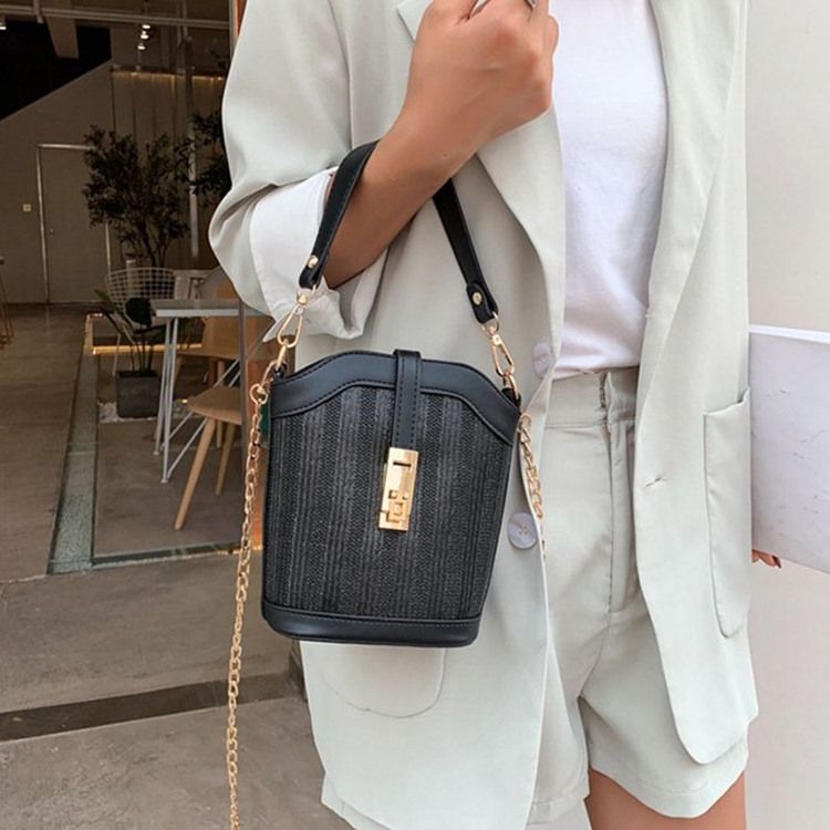 Pu-Lås Tønneformede Crossbody-Vesker