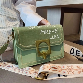 Pu Tråd Letter Elegant Rektangel Crossbody Vesker