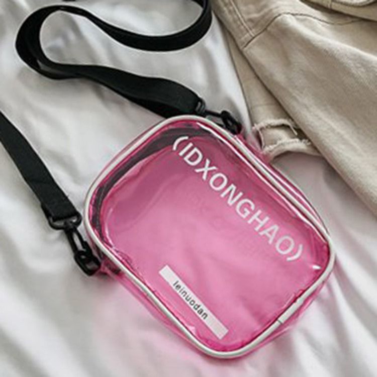 Pvc Letter Thread Flap Crossbody Bags