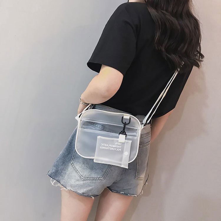 Pvc Plain Thread Flap Crossbody-Vesker