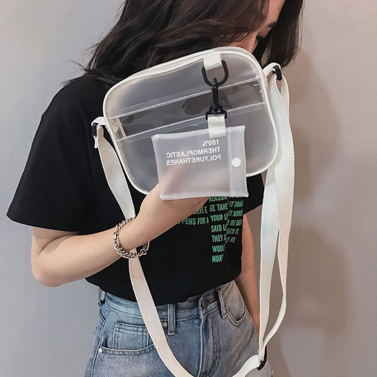 Pvc Plain Thread Flap Crossbody-Vesker