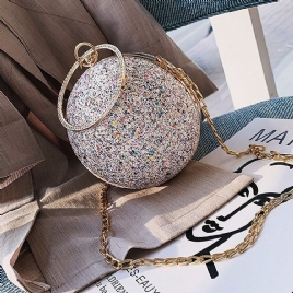 Sequin Rhinestone Circular Tote Bags