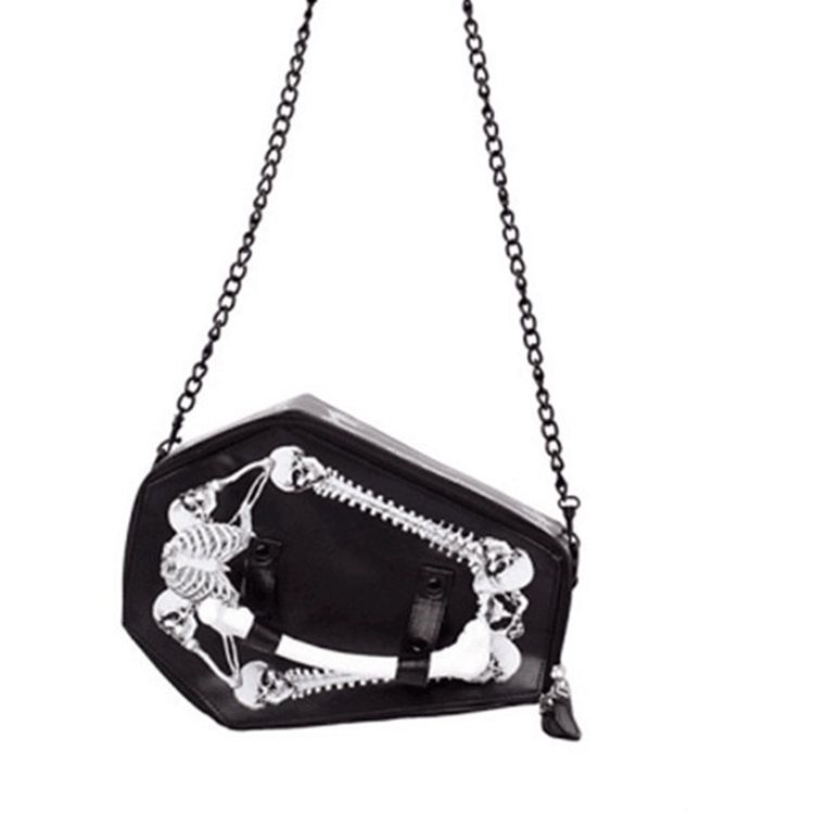 Skull Pu Tråd Trunk Tote Bags