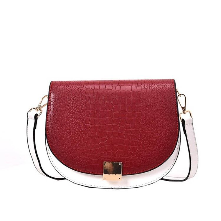 Tråd Pu Sadel Tofarget Crossbody Bag