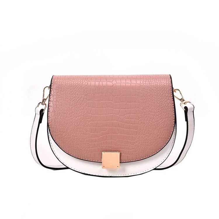 Tråd Pu Sadel Tofarget Crossbody Bag