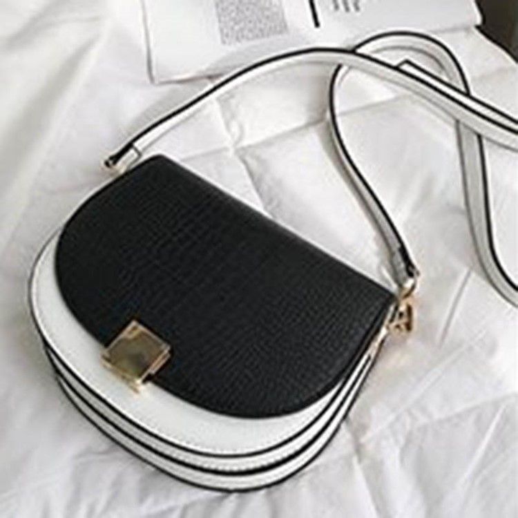 Tråd Pu Sadel Tofarget Crossbody Bag